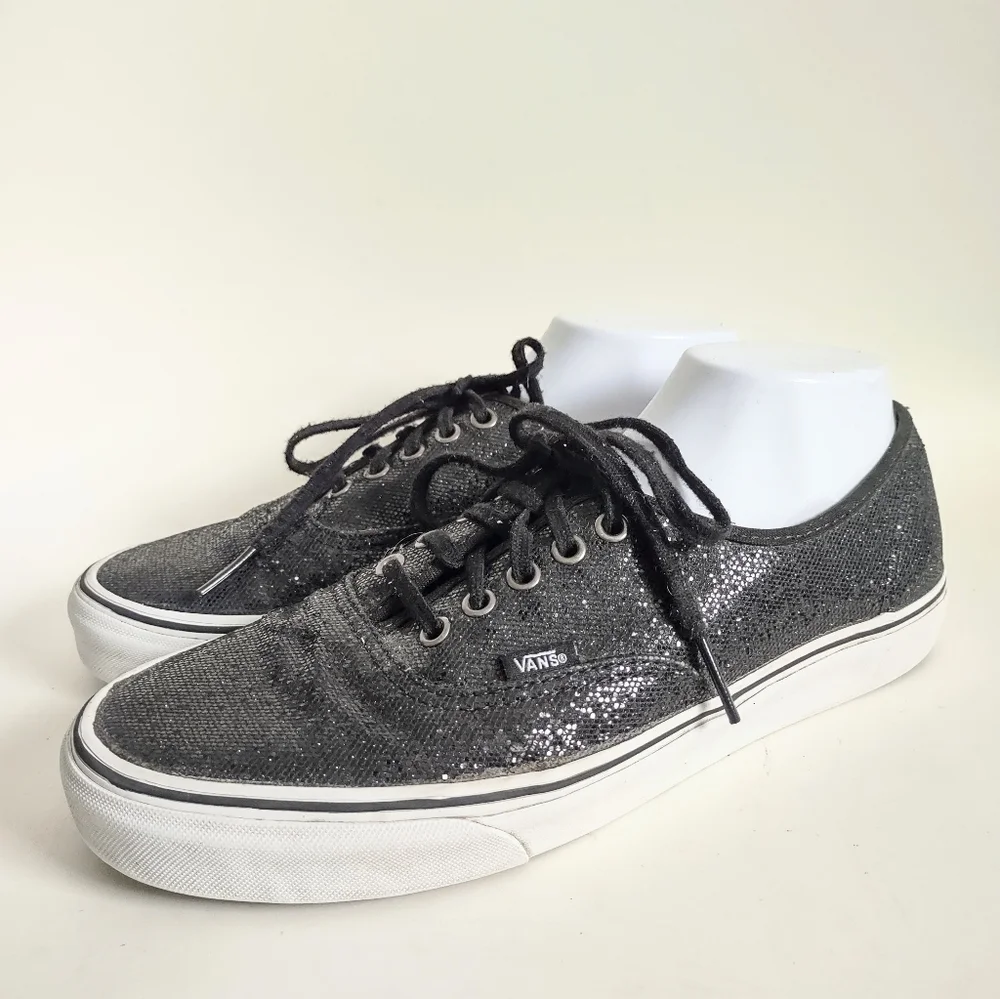 Vans Off The Wall‎ Mens Sz 10 / Women Size 11.5 Black Sequins Skate Shoes (TB4R)